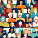 Create an image of a diverse group of people from different backgrounds and various age groups gathered around computers and digital devices, actively engaging in lively discussions in virtual Newsgroups. The setting should blend elements of modern digital technology with hints of nostalgia, such as retro computer screens displaying vibrant Newsgroup forums, illustrating the evolution and importance of Newsgroups in the digital age.