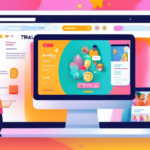 Create an eye-catching image featuring a computer screen displaying the Easynews interface, with bright, inviting colors to suggest a Free Trial offer. Include various icons symbolizing benefits such as fast downloads, user-friendly navigation, and exclusive content. In the background, incorporate a cheerful person happily exploring the platform, with visual elements like stars or badges to emphasize its advantages.